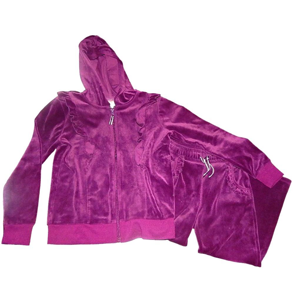 wonder nation girls small jacket and xs pants plum purple 2 piece sweat set
